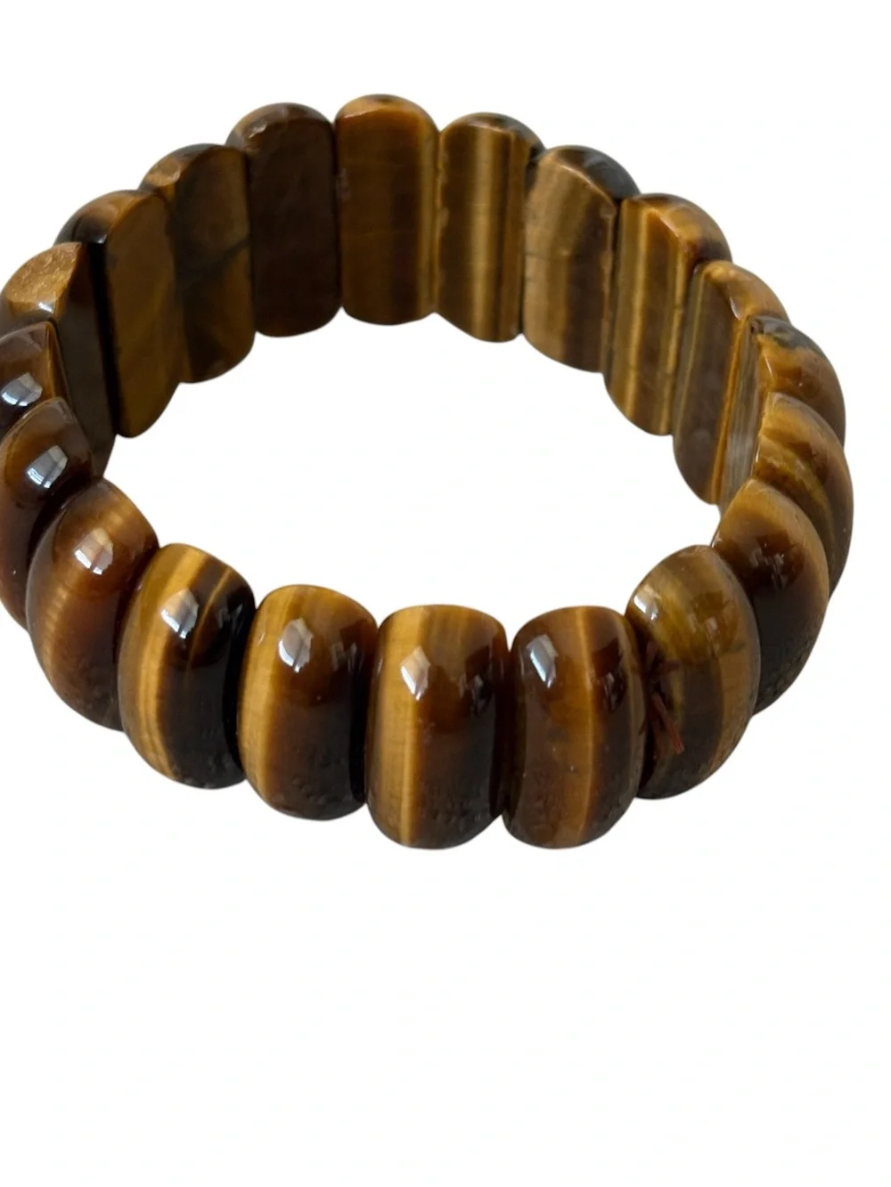 Tiger Eye Bracelet Semi-Precious Stretchable Beaded Natural Boho Gypsy